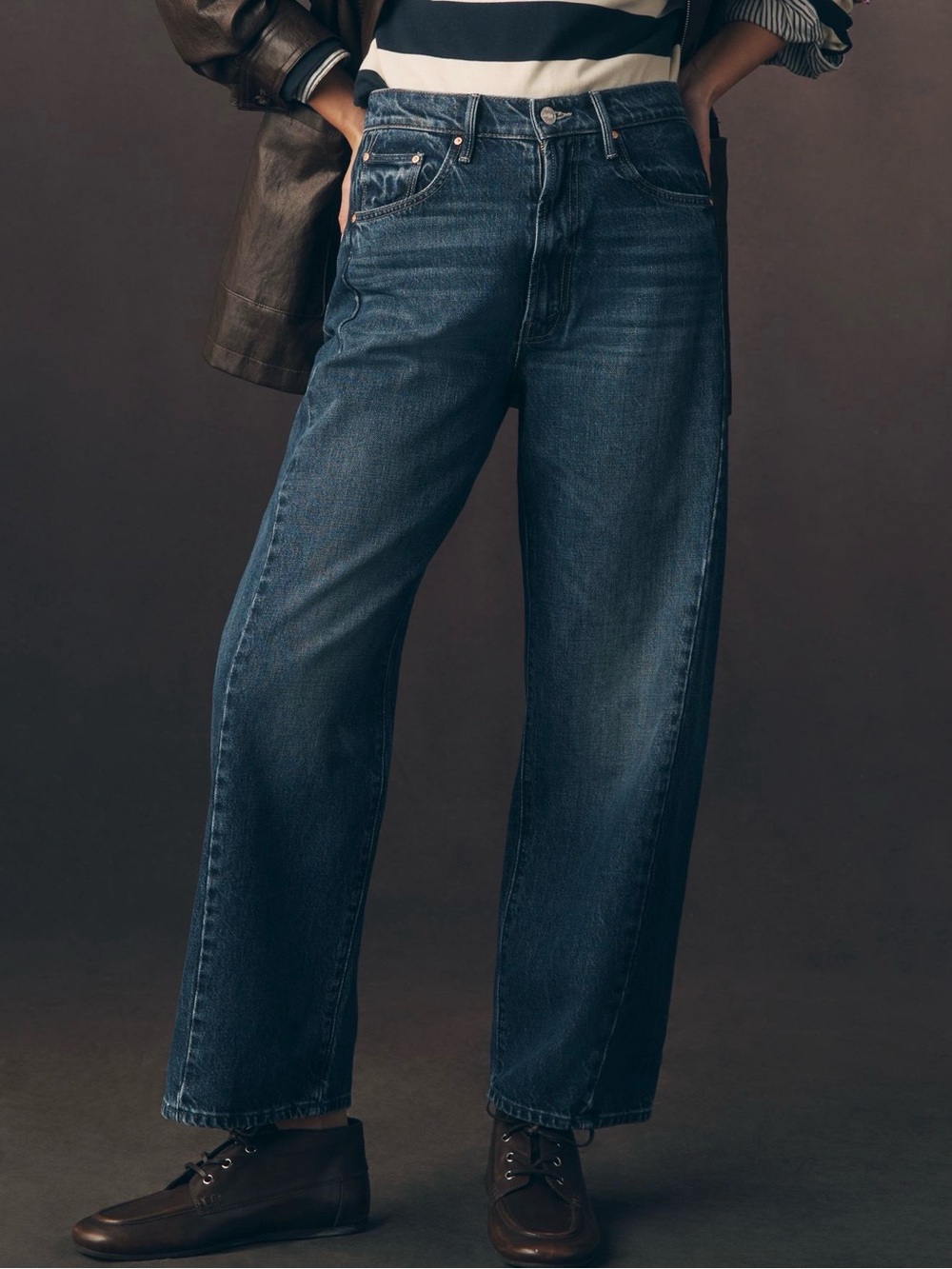 Mother half pipe barrel leg jeans